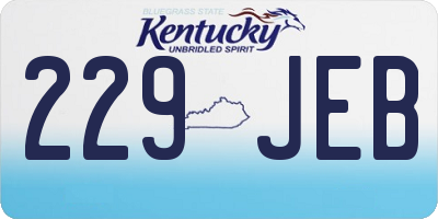 KY license plate 229JEB