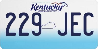 KY license plate 229JEC