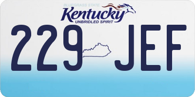 KY license plate 229JEF