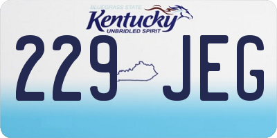 KY license plate 229JEG