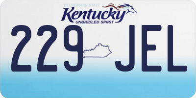 KY license plate 229JEL