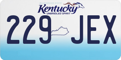 KY license plate 229JEX