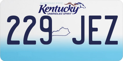 KY license plate 229JEZ