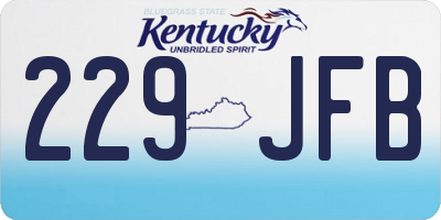 KY license plate 229JFB
