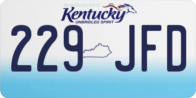 KY license plate 229JFD