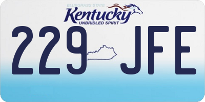 KY license plate 229JFE