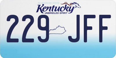 KY license plate 229JFF