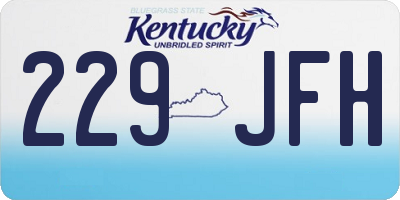 KY license plate 229JFH