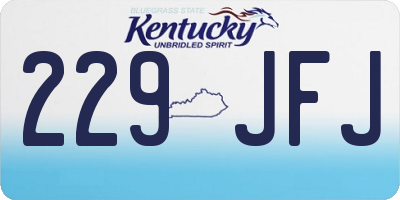 KY license plate 229JFJ