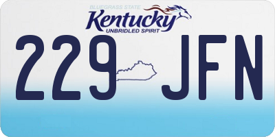 KY license plate 229JFN