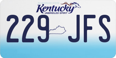 KY license plate 229JFS