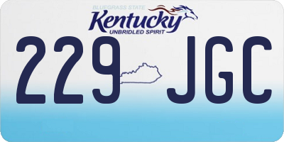 KY license plate 229JGC