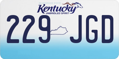 KY license plate 229JGD
