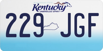 KY license plate 229JGF