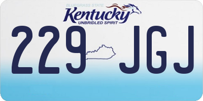 KY license plate 229JGJ