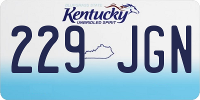 KY license plate 229JGN