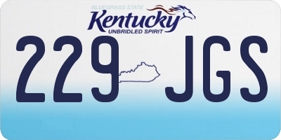 KY license plate 229JGS
