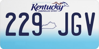 KY license plate 229JGV