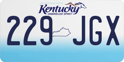 KY license plate 229JGX