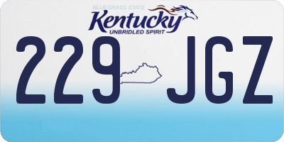 KY license plate 229JGZ