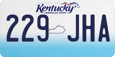 KY license plate 229JHA