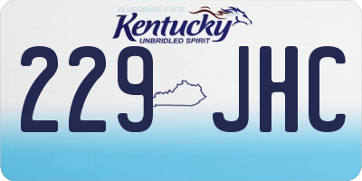 KY license plate 229JHC