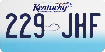KY license plate 229JHF