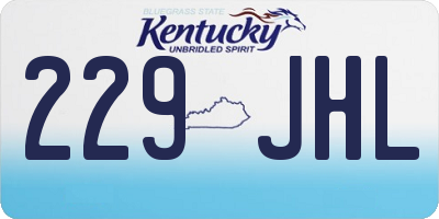 KY license plate 229JHL