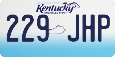 KY license plate 229JHP