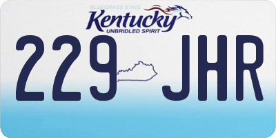 KY license plate 229JHR