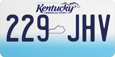 KY license plate 229JHV