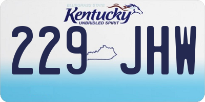 KY license plate 229JHW