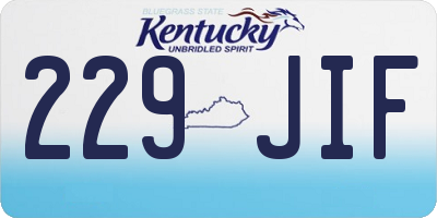KY license plate 229JIF