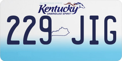 KY license plate 229JIG