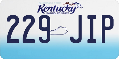 KY license plate 229JIP