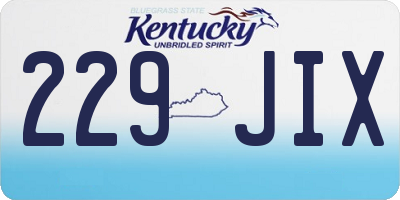 KY license plate 229JIX