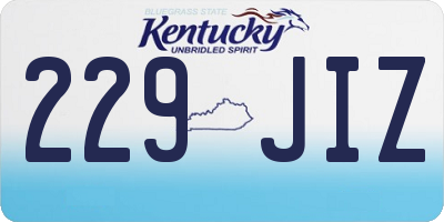 KY license plate 229JIZ