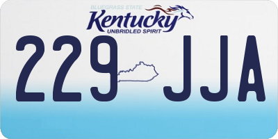KY license plate 229JJA