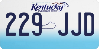 KY license plate 229JJD
