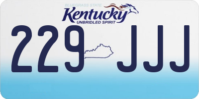 KY license plate 229JJJ