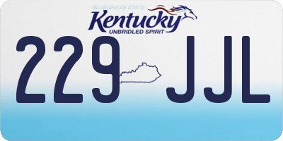 KY license plate 229JJL