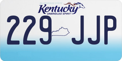 KY license plate 229JJP