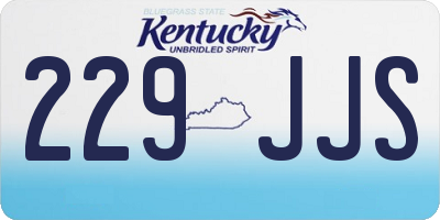 KY license plate 229JJS