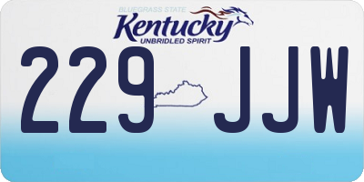 KY license plate 229JJW
