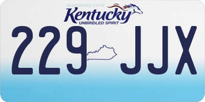 KY license plate 229JJX