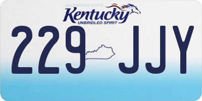 KY license plate 229JJY