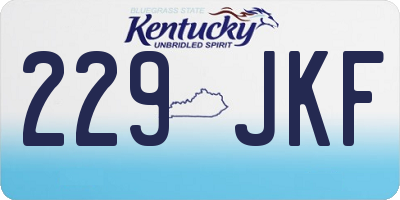 KY license plate 229JKF