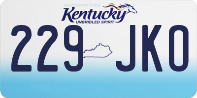 KY license plate 229JKO