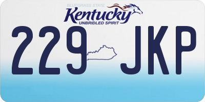 KY license plate 229JKP