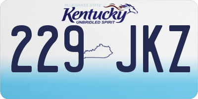 KY license plate 229JKZ